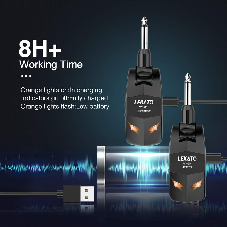 وایرلس گیتار LEKATO WS-80فرستنده گیرنده