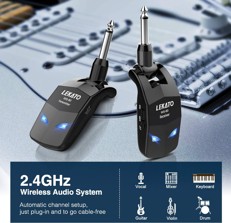 وایرلس گیتار LEKATO WS-80فرستنده گیرنده