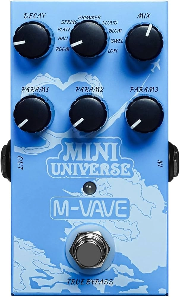 افکت حرفه ای ریورب m vave mini universe M vave mini universe reverb pedal unit