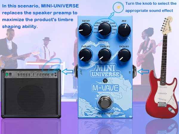 افکت حرفه ای ریورب m vave mini universe M vave mini universe reverb pedal unit