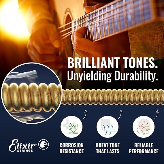 Elixir 11-52 Nanoweb Phosphor Bronze سیم الکسیر اکوستیک 11 52