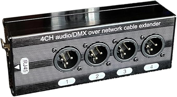 Hikgins1Pc 4-Channel 3-Pin XLR Audio and over Network Cable Extender