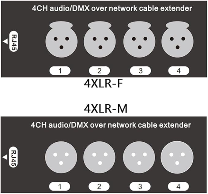 Hikgins1Pc 4-Channel 3-Pin XLR Audio and over Network Cable Extender