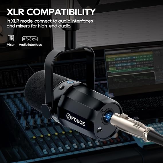 میکرفون پادکست s40 FDUCE Dynamic Microphone, USB/XLR Podcast Recording PC Microphone