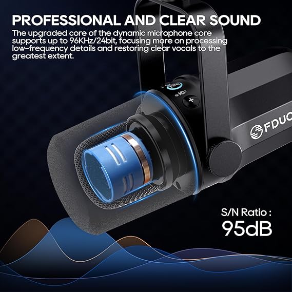 میکرفون پادکست s40 FDUCE Dynamic Microphone, USB/XLR Podcast Recording PC Microphone