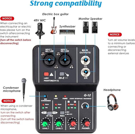 کارت صدا teyun q12 TEYUN USB Audio Interface