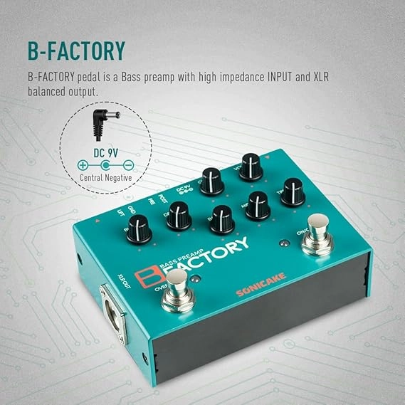 افکت اوردرایو و پری امپ باس sonicakeSONICAKE Bass Pedal Overdrive Analog Preamp Compression Effects Pedal