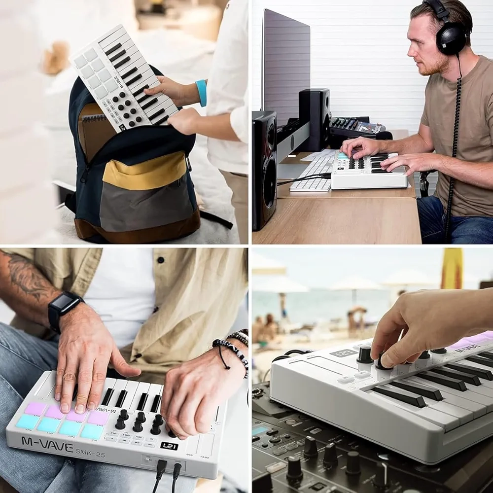 میدی کیبورد m vave smk25M vave smk 25 midi keyboard bluetooth