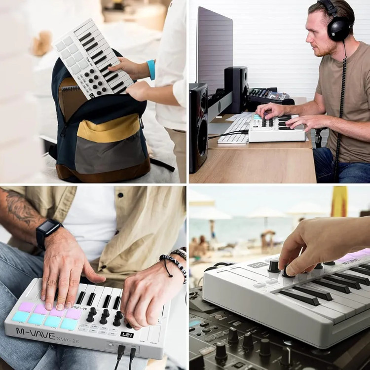 میدی کیبورد m vave smk25M vave smk 25 midi keyboard bluetooth