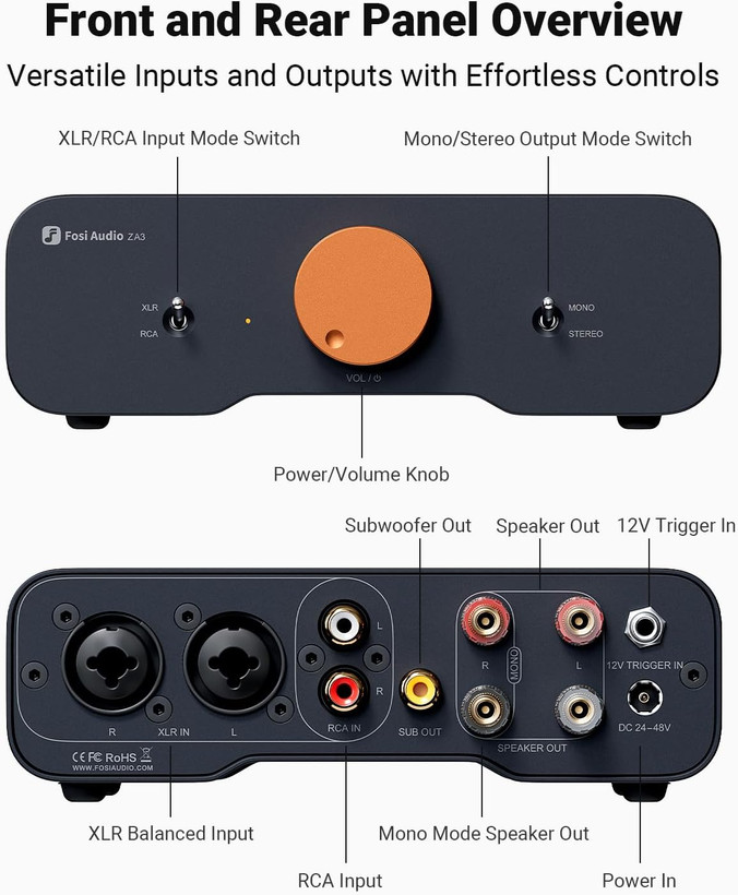 پری امپ مونو استریو fosi audio za3 Fosi Audio ZA3 Balanced Stereo Amplifier Home Audio