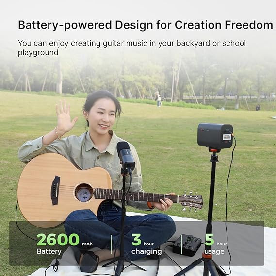 Audio Interface for Recording, Streaming, Podcasting, Rechargeable Audio Mixer with Pro-preamp, 8 Channel, XLR, 48V Phantom Power, Line & DI Inputs, Bluetooth, for PC & Smartphone (AMIX20B) میکسر و اینترفیس