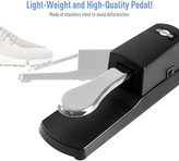 پدال ساستین shaevle Sustain Pedal For Keyboards Digital Piano MIDI and Synthesizer with Polarity Switch 1/4"(6.35mm) With 63-inch Cable Input Plug