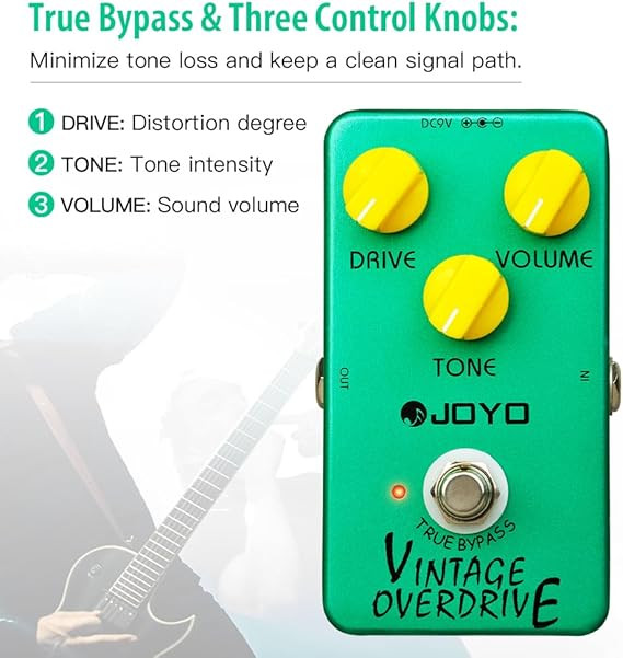 افکت جویو overdrive بیس JOYO Vintage Overdrive Pedal Classic Tone for Electric Guitar Effect - True Bypass (JF-01)