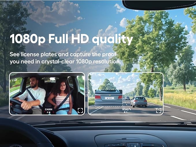 دوربین ثبت وقایع خودرو مارک nexar pro nexar pro Nexar Pro GPS Dash Cam System – Dual Dashcam Front and Interior Dash Camera for Cars with 64GB SD Card Unlimited Cloud Storage 24/7 Parking Mode Night Vision and 1-Year Nexar Classic App Subscription