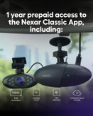 دوربین ثبت وقایع خودرو مارک nexar pro nexar pro Nexar Pro GPS Dash Cam System – Dual Dashcam Front and Interior Dash Camera for Cars with 64GB SD Card Unlimited Cloud Storage 24/7 Parking Mode Night Vision and 1-Year Nexar Classic App Subscription
