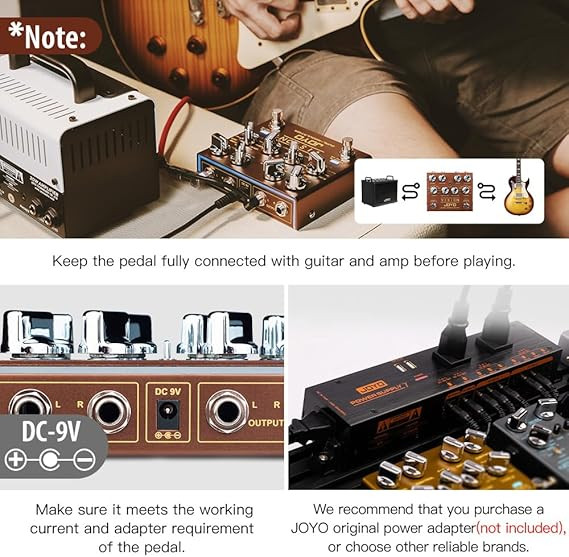 مولتی افکت سریR دو کانال جویو 9افکتJOYO Modulation Multi Effects Pedal R Series Dual Channel Stereo Input and Output 9 Effects for Electric Guitar (Vision R-09)
