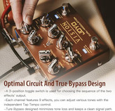 مولتی افکت سریR دو کانال جویو 9افکتJOYO Modulation Multi Effects Pedal R Series Dual Channel Stereo Input and Output 9 Effects for Electric Guitar (Vision R-09)