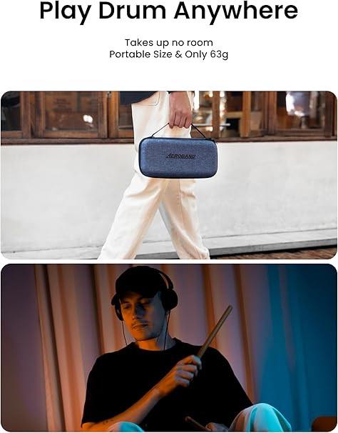 درام مجازی aeroband 2maxAeroBand Electronic Drum Set PocketDrum2 MAX(2025 Version), Air Drum Sticks & Pedals & Bluetooth Adapter, Play Drum Anywhere Anytime, 8 Tones and USB Midi Teens Adult Drummer Gift