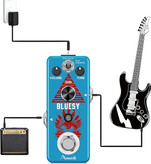 یونیت اوردرایو amuzik blusey Amuzik Blues King Overdrive Guitar Pedals Analog Vintage Bluesy Distortion Effect Pedal Wide Range Frequency Response 2 Modes Tube Amplifier True Bypass