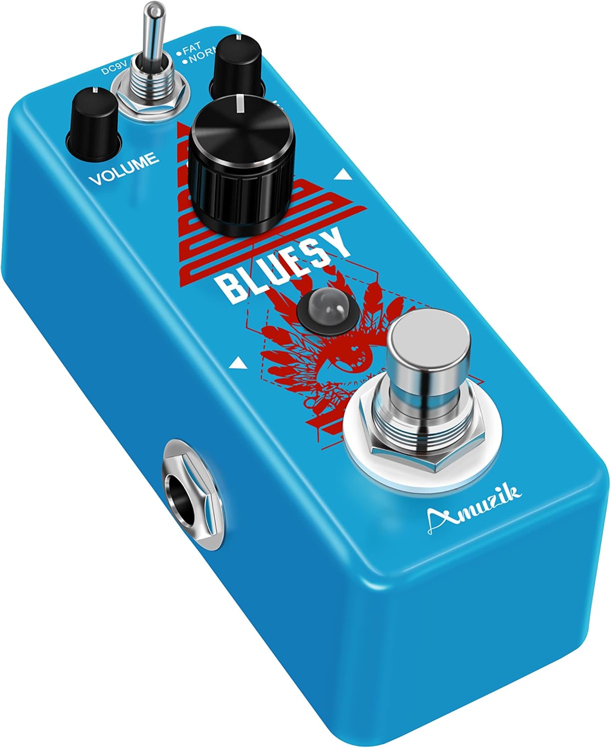 یونیت اوردرایو amuzik blusey Amuzik Blues King Overdrive Guitar Pedals Analog Vintage Bluesy Distortion Effect Pedal Wide Range Frequency Response 2 Modes Tube Amplifier True Bypass
