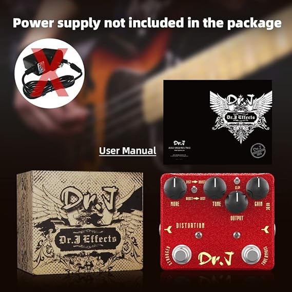 افکت دیسروشن lancelot dr.j جویو JOYO Distortion Pedal of Classic Modded Early 80s Screaming Distortion Effect for Electric Guitar High-end Edition Dr.J Series (D59)