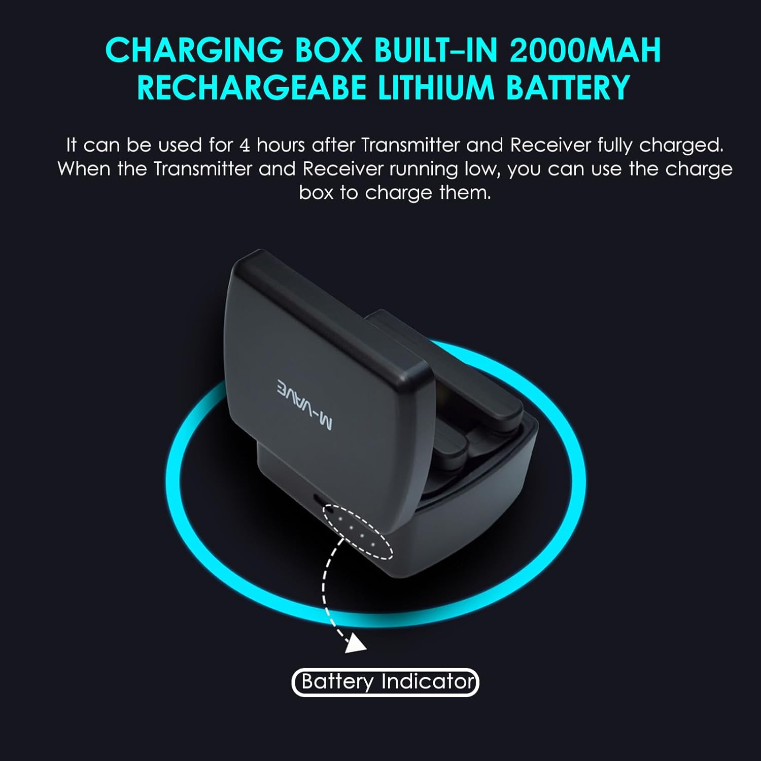 وایرلس گیتار m vave ws8 باکس شارژ دارm vave ws8 wireless air bridge charging box