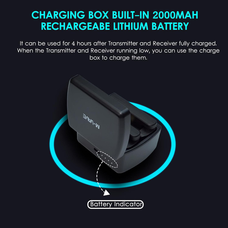 وایرلس گیتار m vave ws8 باکس شارژ دارm vave ws8 wireless air bridge charging box