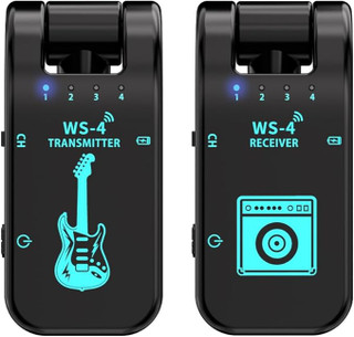 وایرلس گیتار 2.4 ghz باتری 10ساعته برد40متر Boddceto 2.4G WS-4 Wireless Guitar System Guitar Transmitter Receiver for Electric Guitar Bass 48K/16bit Real-Time Transmission