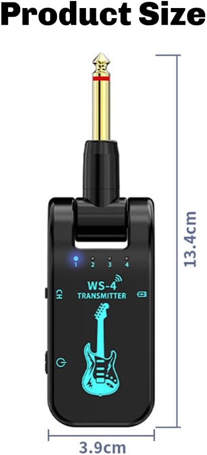 وایرلس گیتار 2.4 ghz باتری 10ساعته برد40متر Boddceto 2.4G WS-4 Wireless Guitar System Guitar Transmitter Receiver for Electric Guitar Bass 48K/16bit Real-Time Transmission