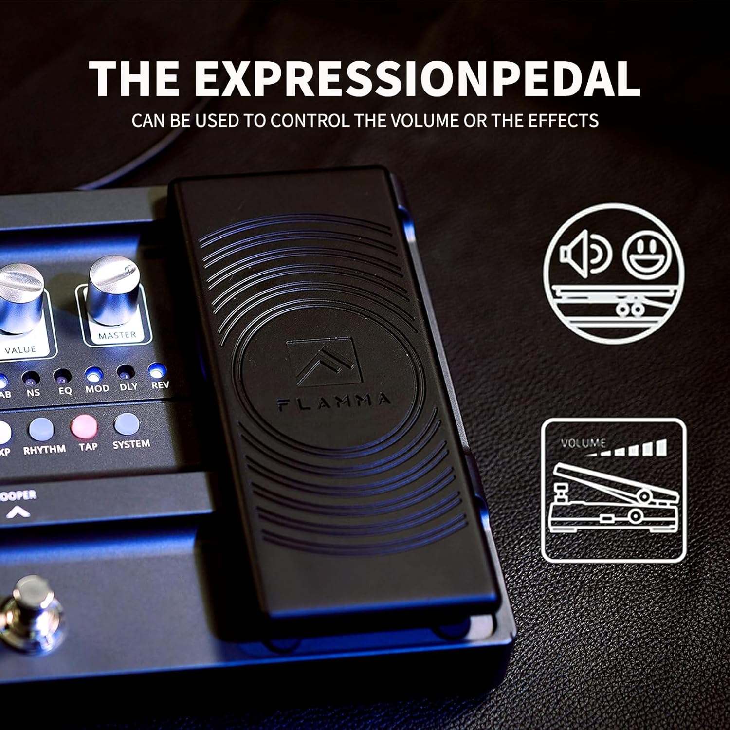 مولتی افکت  flamma fx100FLAMMA FX100 Guitar Multi-effects Pedal with 55 Amp Models 151 Built-in Effects 80' Looper 40 Drum Machine 10 3rd Party IR Slots Headphone OTG for Home...