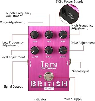 یونیت شبیه ساز کابینت irin british summina IRIN Mini Guitar Effect Pedal M-SHALL Speaker Simulator Cabinet Simulator Guitar Effector Pedal Speaker Simulation for Guitar Bass - British Sound Purple