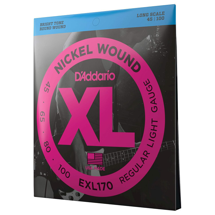 سیم گیتار بیس داداریو daddario exl170 D'Addario EXL170 Nickel Wound Bass Guitar Strings, Light, 45-100, Long Scale