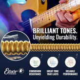 سیم گیتار الکتریک الکسیر 1052 Elixir Strings, Electric Guitar Strings, Nickel Plated Steel with NANOWEB Coating, Longest-Lasting Bright Tone with Comfortable Feel, 6 String Set, Light/Heavy 10-52