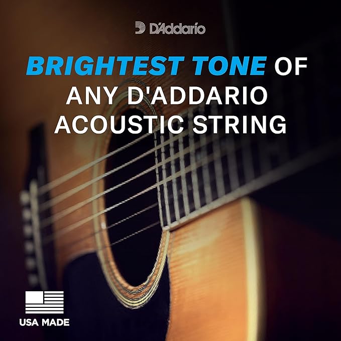 سیم گیتار اکوستیک داداریو Ej10 D'Addario Acoustic Guitar Strings, 80/20 Bronze, EJ10, Extra Light Gauge 10-47, 6-String Set, Pack of 1