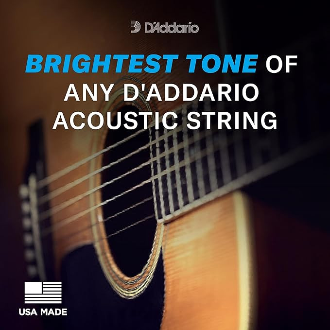 سیم گیتار اکوستیک داداریو Ej10 D'Addario Acoustic Guitar Strings, 80/20 Bronze, EJ10, Extra Light Gauge 10-47, 6-String Set, Pack of 1
