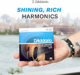 سیم گیتار اکوستیک داداریو Ej10 D'Addario Acoustic Guitar Strings, 80/20 Bronze, EJ10, Extra Light Gauge 10-47, 6-String Set, Pack of 1