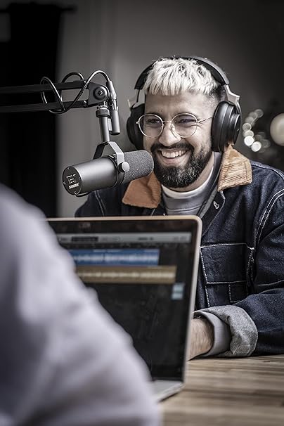 میکروفون داینامیک شور مدل SM7B Shure SM7B Microphone - Vocal Dynamic Studio Mic for Broadcast, Podcast, Recording, Gaming & Streaming, XLR, Rugged Construction, Detachable Windscreen, Smooth Sound, Warm Vocals, Wide-Range Frequency