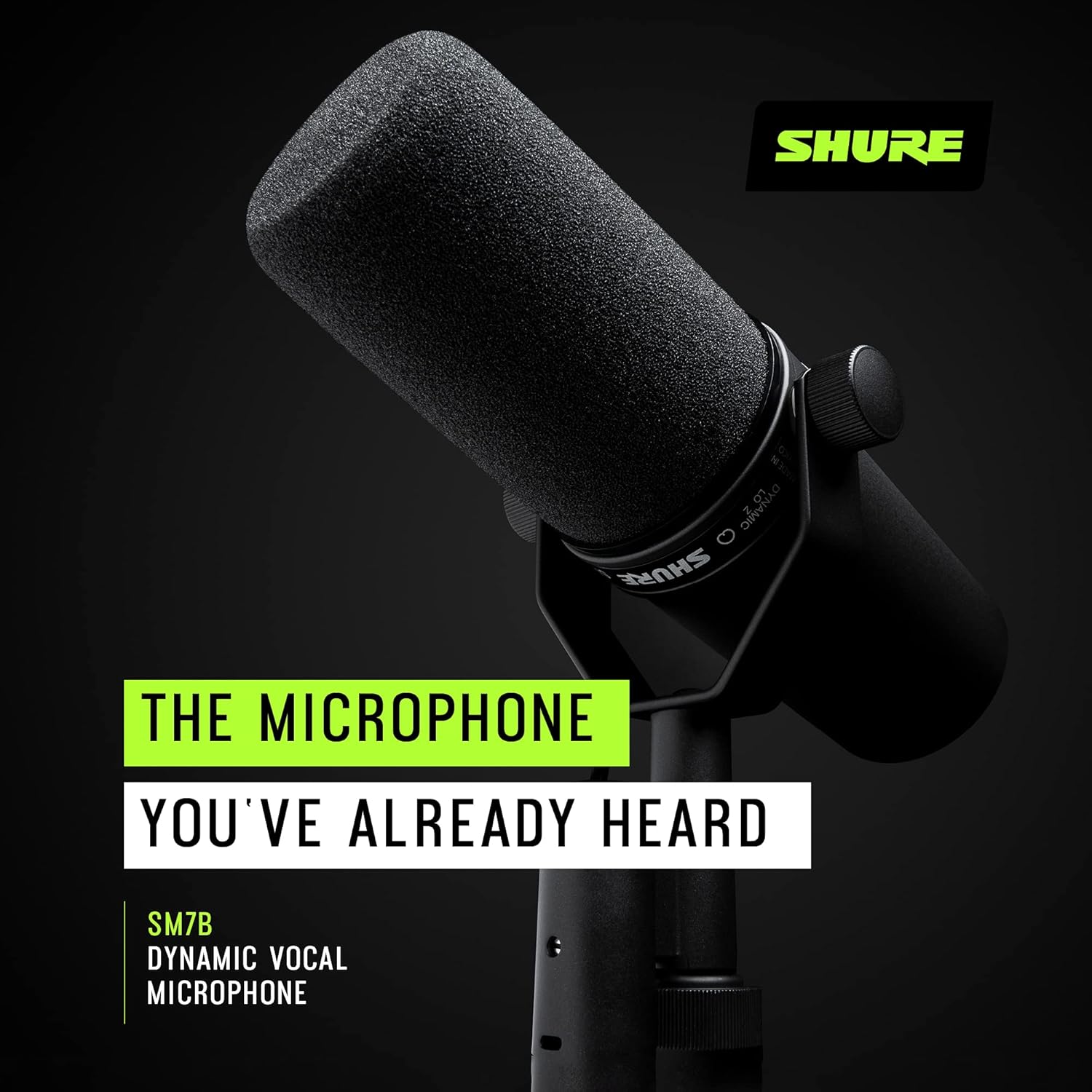 میکروفون داینامیک شور مدل SM7B Shure SM7B Microphone - Vocal Dynamic Studio Mic for Broadcast, Podcast, Recording, Gaming & Streaming, XLR, Rugged Construction, Detachable Windscreen, Smooth Sound, Warm Vocals, Wide-Range Frequency
