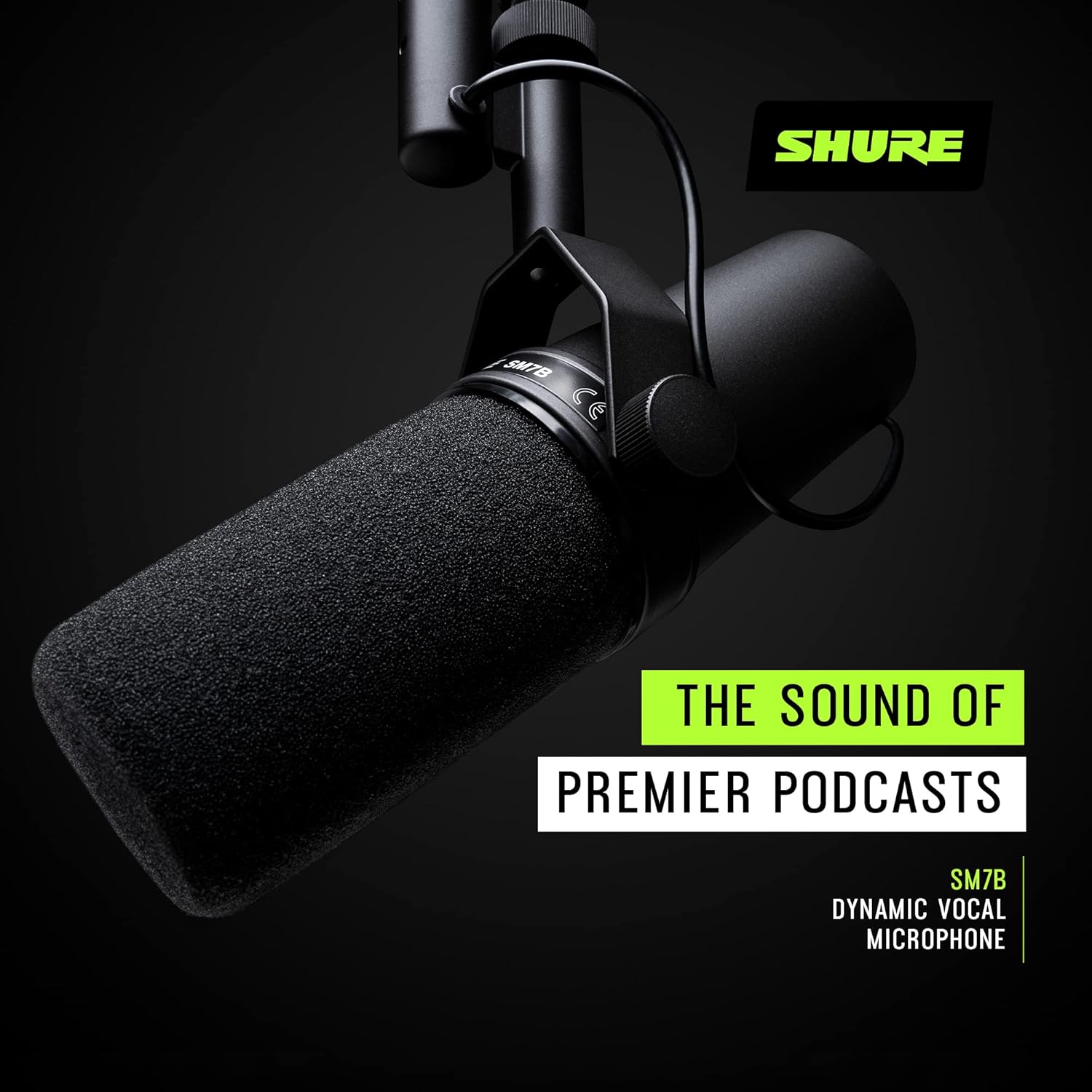 میکروفون داینامیک شور مدل SM7B Shure SM7B Microphone - Vocal Dynamic Studio Mic for Broadcast, Podcast, Recording, Gaming & Streaming, XLR, Rugged Construction, Detachable Windscreen, Smooth Sound, Warm Vocals, Wide-Range Frequency