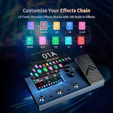مولتی افکت flamma fx150 FLAMMA FX150 Multi Effects Processor Electric Guitar Pedal with Amp Modelling Cabinet Simulation Global EQ Touchscreen 160 Built-in Effects 180 Editable User Effects Slots Looper Main I/O Ports