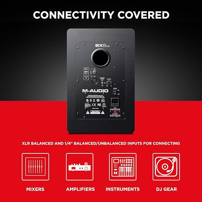 اسپیکر مانیتورینگ ام آدیو BX8 D3 M-Audio - BX8 D3 - Pair of 150W Pro 2-Way Studio Monitors with 8-inch Woofer for Music Production with Built-in Acoustic Space Control - Black