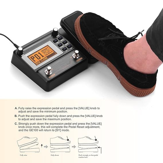 MU100 Guitar Multi-Effects Processor Electric Guitar Effect Pedal Supports 180s Loop Recording Tuner Tempo Rhythm Setting Scale & Chord Lesson Functions (BlackEU Plug) -Layfoo مولتی افکت muslady mu100