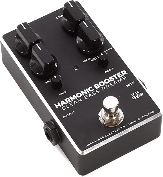افکت هارمونیک بوستر demonfx پری امپ Darkglass Harmonic Booster Clean Bass Preamp Pedal for Electric Bass w/ 3-band EQ, ¼" Output Jack, and ¼" Input Jack