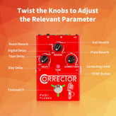 افکت وکال خواننده flamma fv01 FLAMMA FV01 Vocal Effects Processor Pitch Correction Voice Pedal Vocal Stompbox Microphone Amplifier for Singer Live Singing Streaming Recording with Delay Reverb Acoustic Guitar Playing