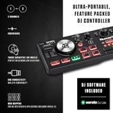 Numark DJ2GO2 Touch Compact DJ Controller with 2 Decks, Mixer, Audio Interface and Serato Lite