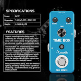 افکت یونیت دیلی Amuzik Amuzik Analog Delay Pedal Guitar Delay Effects Pedals Vintage Delay Effect with True Bypass Full Metal Shell Switching