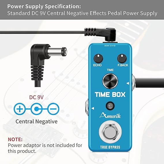 افکت یونیت دیلی Amuzik  Amuzik Analog Delay Pedal Guitar Delay Effects Pedals Vintage Delay Effect with True Bypass Full Metal Shell Switching