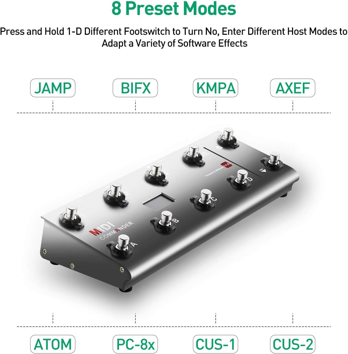 میدی کنترلر melo audio midi commander MeloAudio MIDI Commander Guitar Floor Multi-Effects Portable and 8 Host Presets
