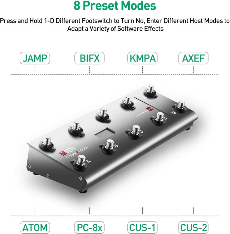 میدی کنترلر melo audio midi commander MeloAudio MIDI Commander Guitar Floor Multi-Effects Portable and 8 Host Presets