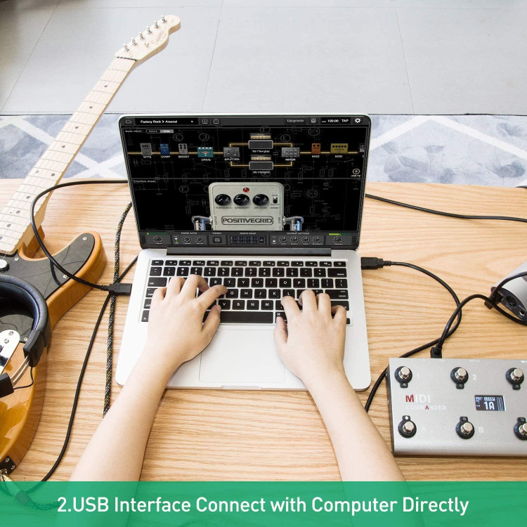 میدی کنترلر melo audio midi commander MeloAudio MIDI Commander Guitar Floor Multi-Effects Portable and 8 Host Presets